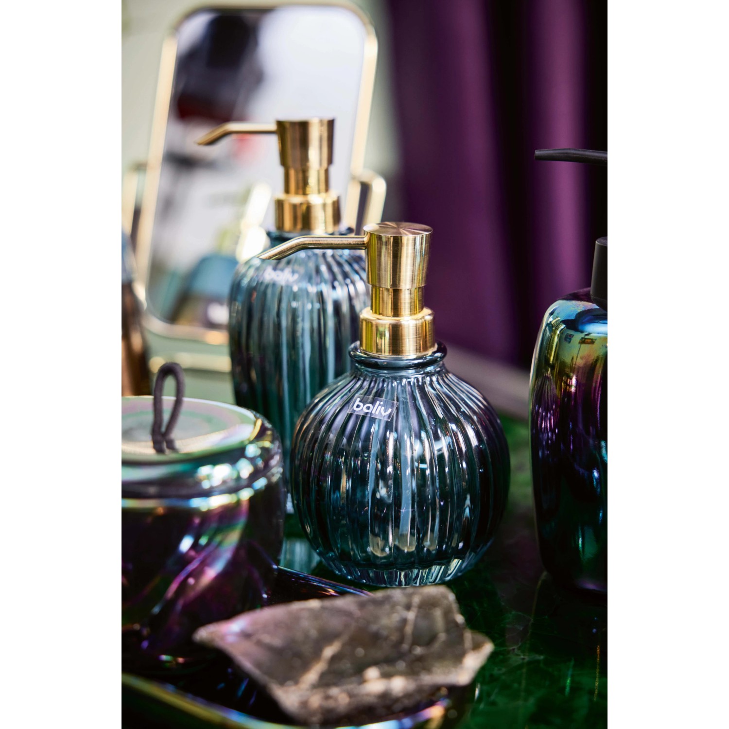 baliv Dark Wonder Kosmetikdose mit Flip-Flop-Effekt, Keramik, zur Aufbewahrung im Bad.