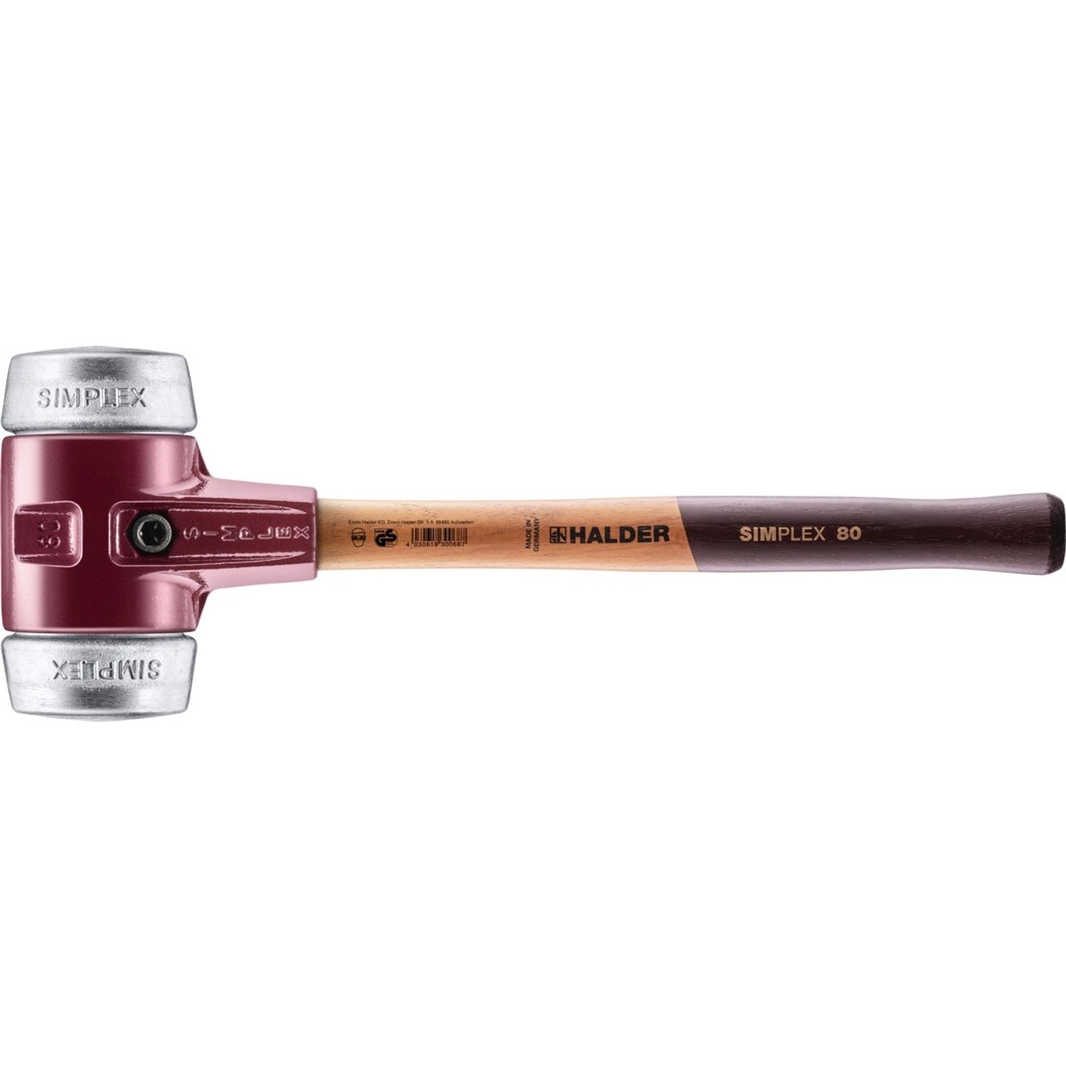 Halder Simplex Schonhammer Ø 80 mm Weichmetall mit Tempergussgehäuse günstig online kaufen