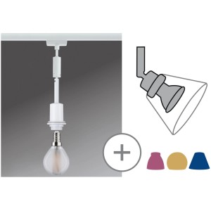 Paulmann URail Pendel in Weiß, Schienensystem-Leuchte ohne Leuchtmittel, mit Stoffkabel.