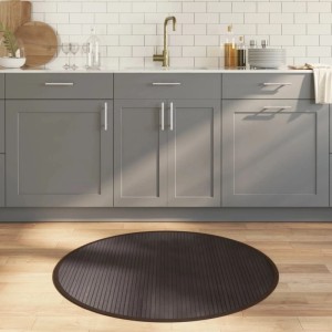 vidaXL Teppich Rund Dunkelbraun 100 cm Bambus 376989