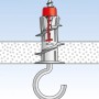 Fischer Duoblade Gipskartondübel (40 Stk.) in Anwendung mit Haken in Gipskartonwand.