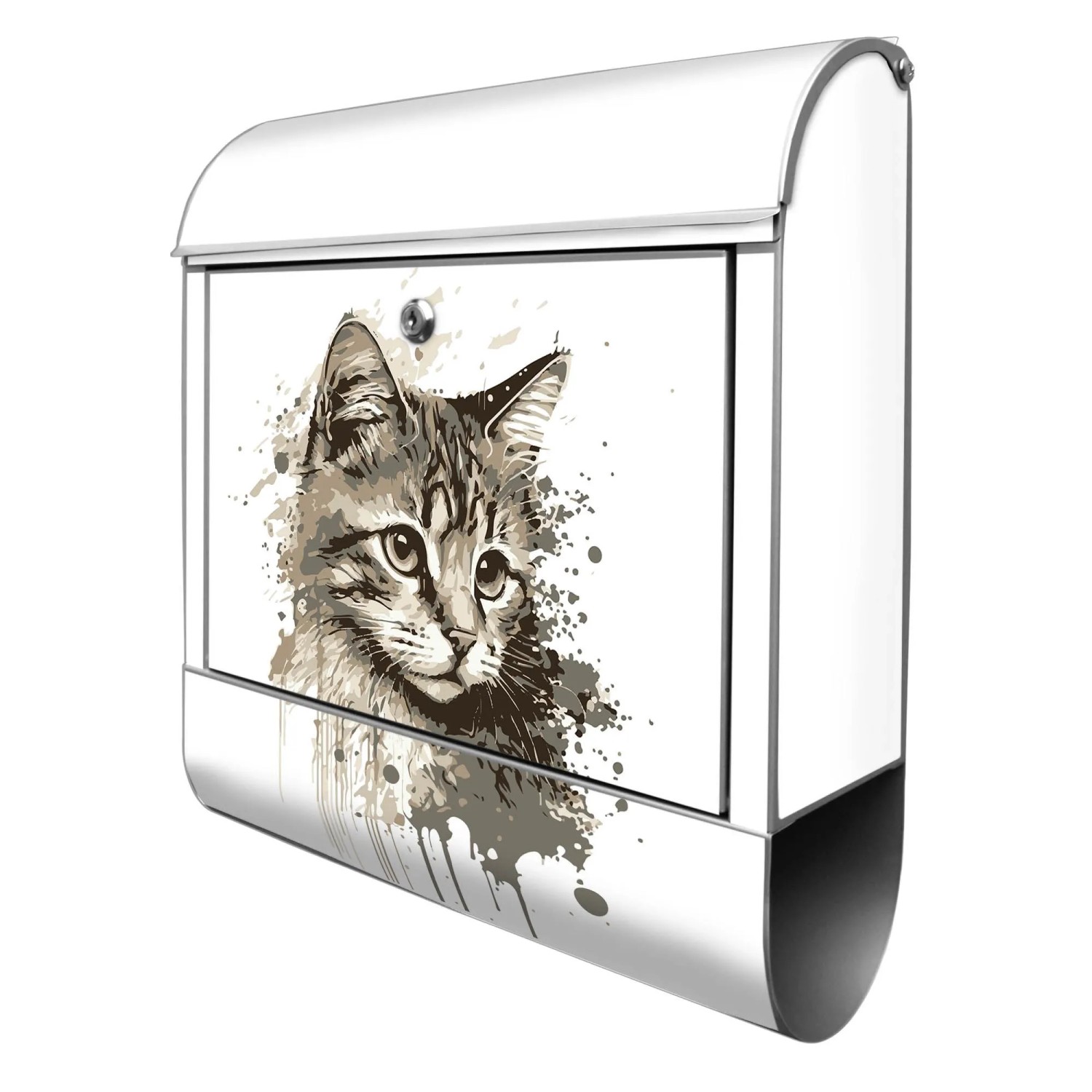 Banjado Design Briefkasten Silber Pulverbeschichtet 39x47x14cm 2 Schlüssel günstig online kaufen
