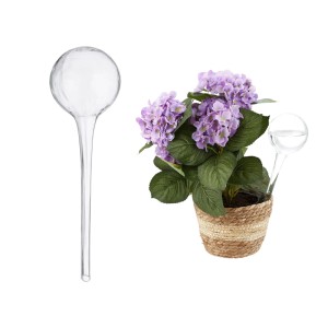 Relaxdays Bewässerungskugel Glas Transparent 2er Set 30 cm x 9 cm 150 g