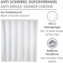 Weißer Wenko Anti-Schimmel Duschvorhang aus Polyester, 120x200 cm, mit 12 Ringen.
