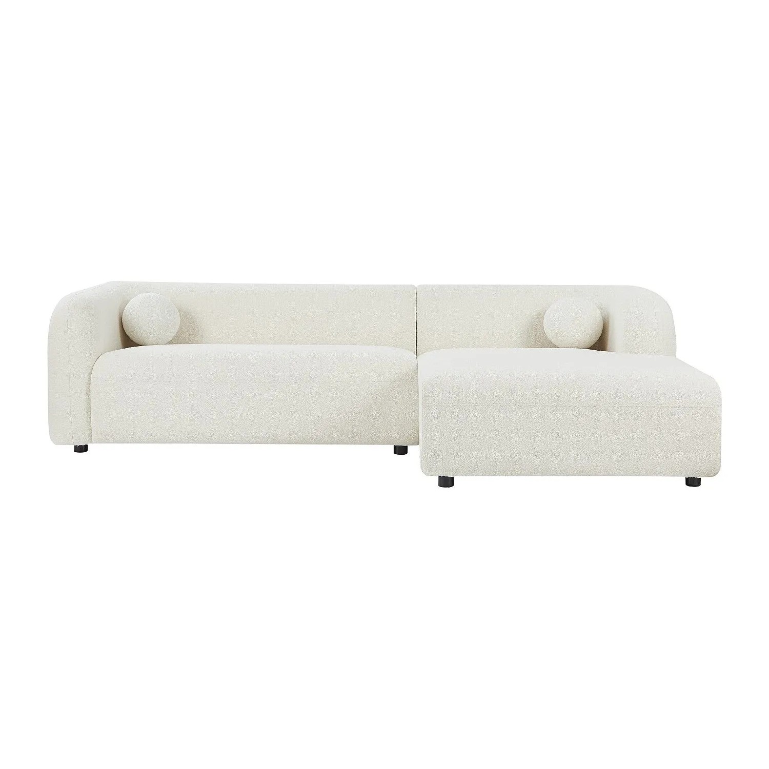 Vente-unique Sofa Ohne Schlafmöglichkeit Ovotas Elfenbeinfarben 270 cm