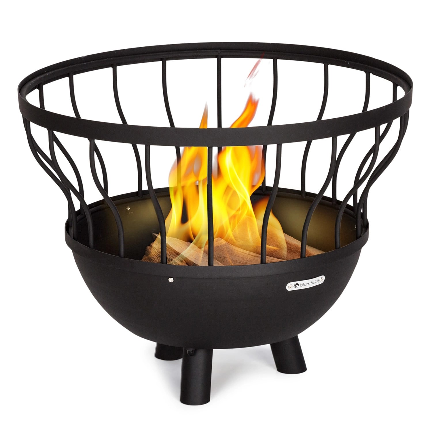 Blumfeldt Nantai 3-in-1-Feuerschale Grill Ø 50 cm Tisch Ø 66 cm Stahl Bambu günstig online kaufen