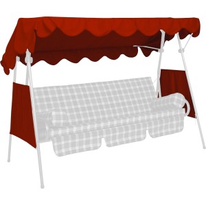 Bordeaux-farbenes Sonnendach 120x200 cm mit Seitenteilen für Hollywoodschaukel.