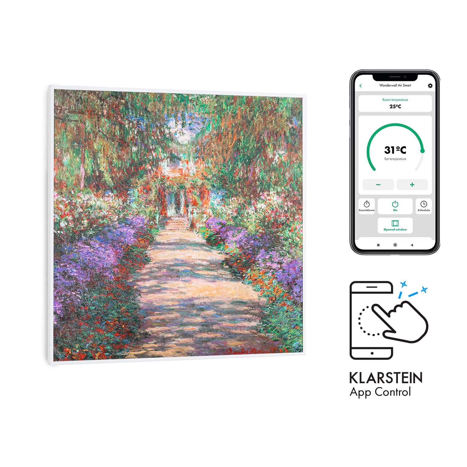 Klarstein Wonderwall Air Art Smart Infrarotheizung 60x60 cm 350 W Wandinsta günstig online kaufen