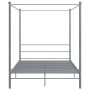 Graues vidaXL Himmelbett aus Metall, 160x200 cm, ohne Matratze.