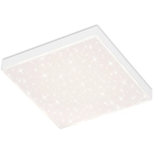 Weißes, rahmenloses Brilo LED-Panel mit Sternenhimmel-Optik, 29,5x29,5 cm.