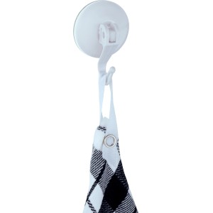 Wenko Hebelsaughaken, 2er Set, weiß, mit Handtuch. Praktische Handtuchhalter für Bad und Küche.