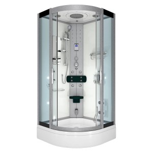 AcquaVapore D46-60T2 Dampfdusche 100x100 cm mit Regendusche, Massagedüsen und Klappsitz.