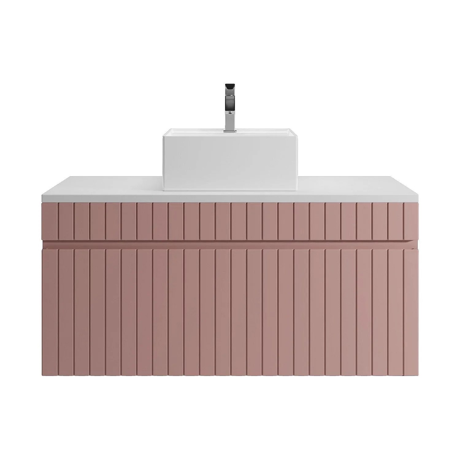 Vente-unique Einzelwaschtisch Satara Puderrosa 100 cm