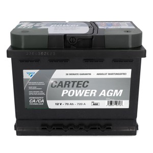 Cartec Power AGM 95 AH Autobatterie für hohe Startleistung und lange Lebensdauer.