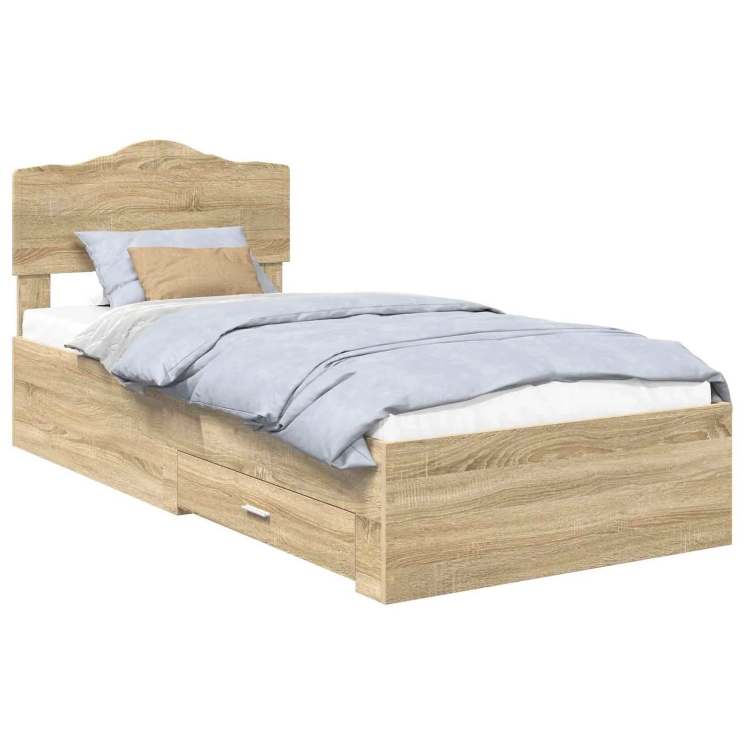 vidaXL Bettrahmen mit Kopfteil Sonoma-Eiche 75 x 190 cm Holzwerkstoff 3413258