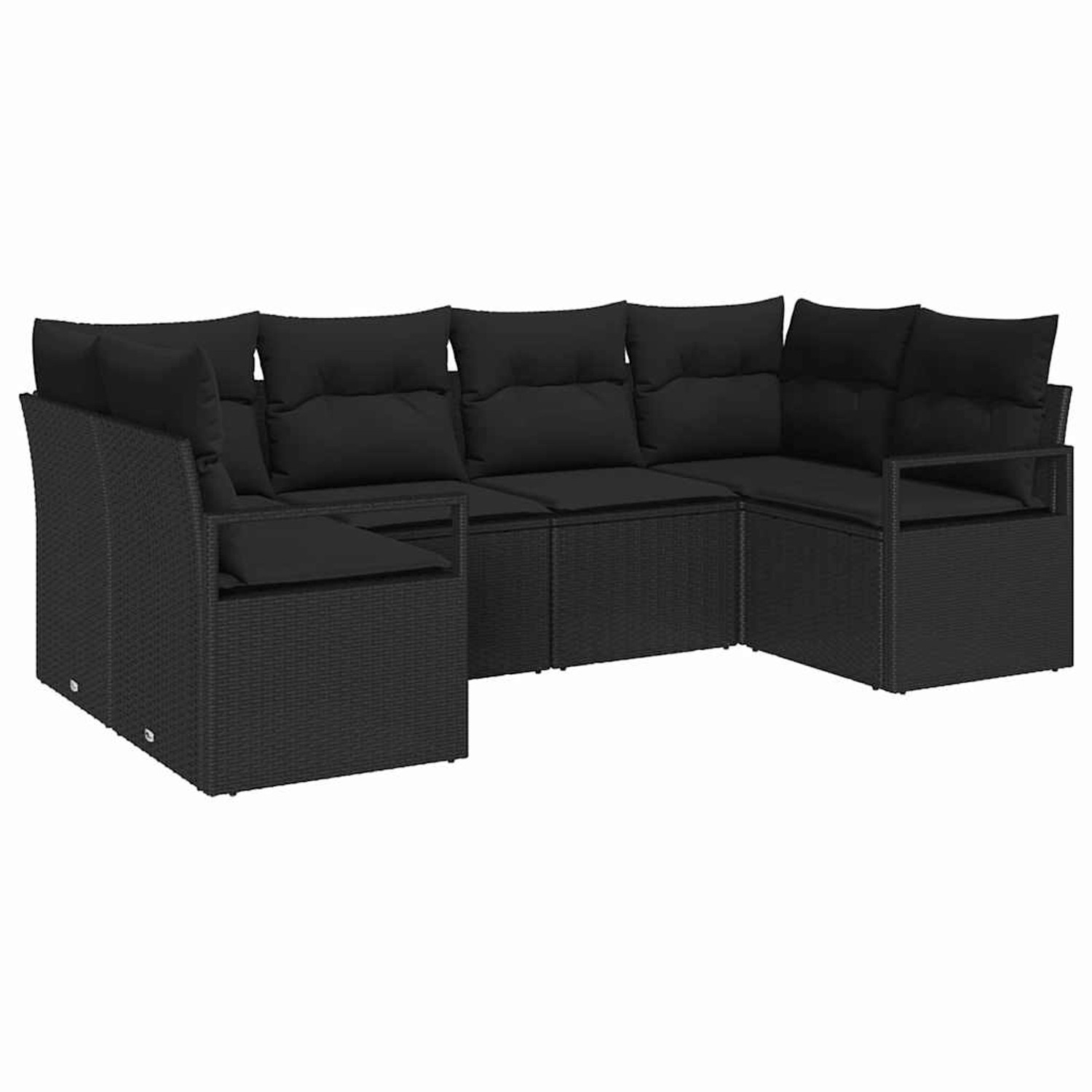 vidaXL Garten-Sofa-Set 6-Tlg Schwarz Poly Rattan 3346523 günstig online kaufen