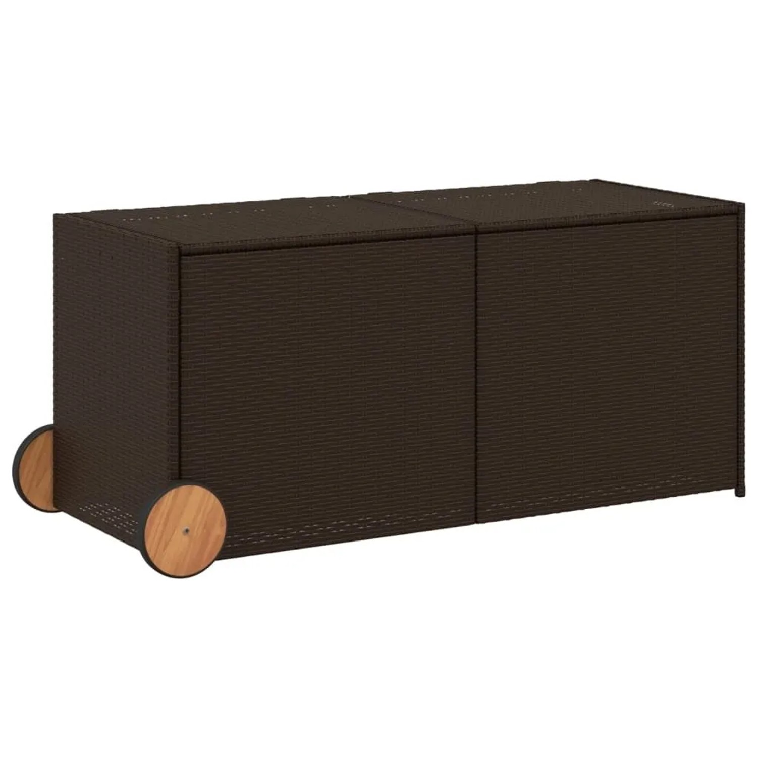 Furnicato Gartentruhe Mit Rollen Braun 283l Poly Rattan
