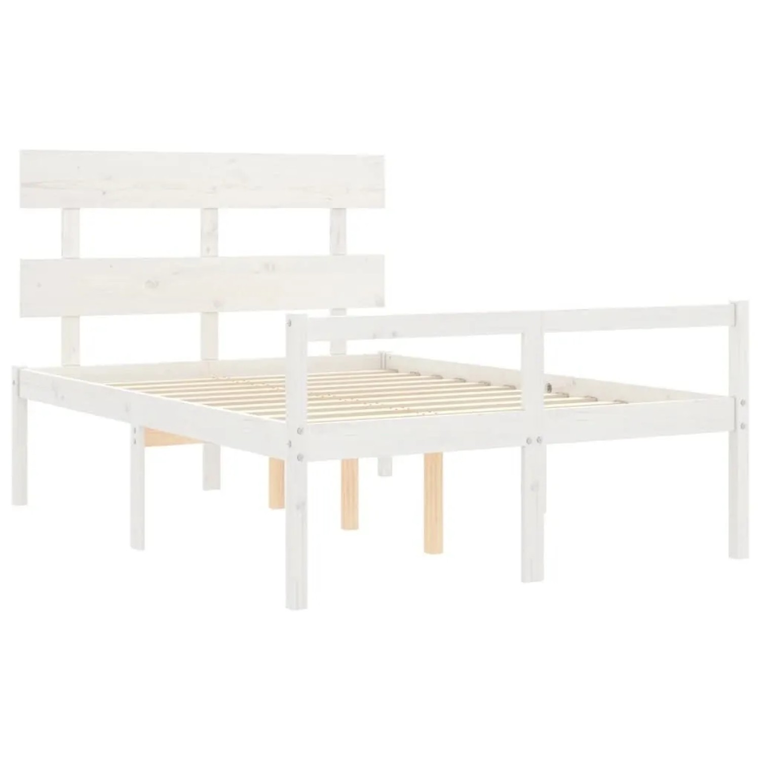vidaXL Seniorenbett mit Kopfteil 120x200 cm Weiß Massivholz 3195347 günstig online kaufen