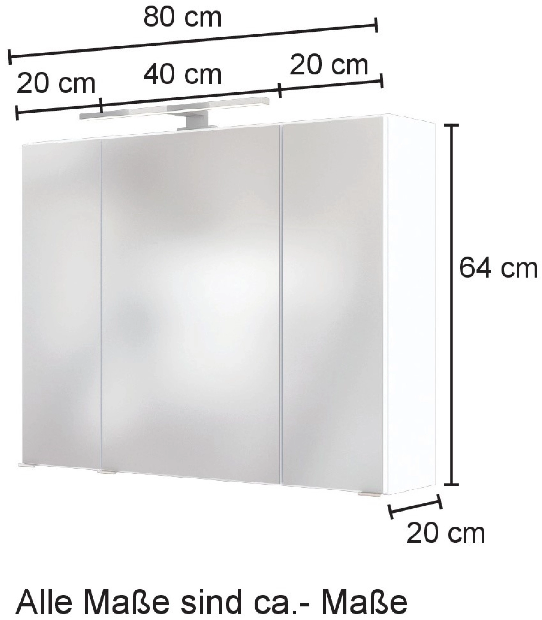 Held Salerno Softclose cm bei kaufen 80 Weiß OBI Türen mit Spiegelschrank