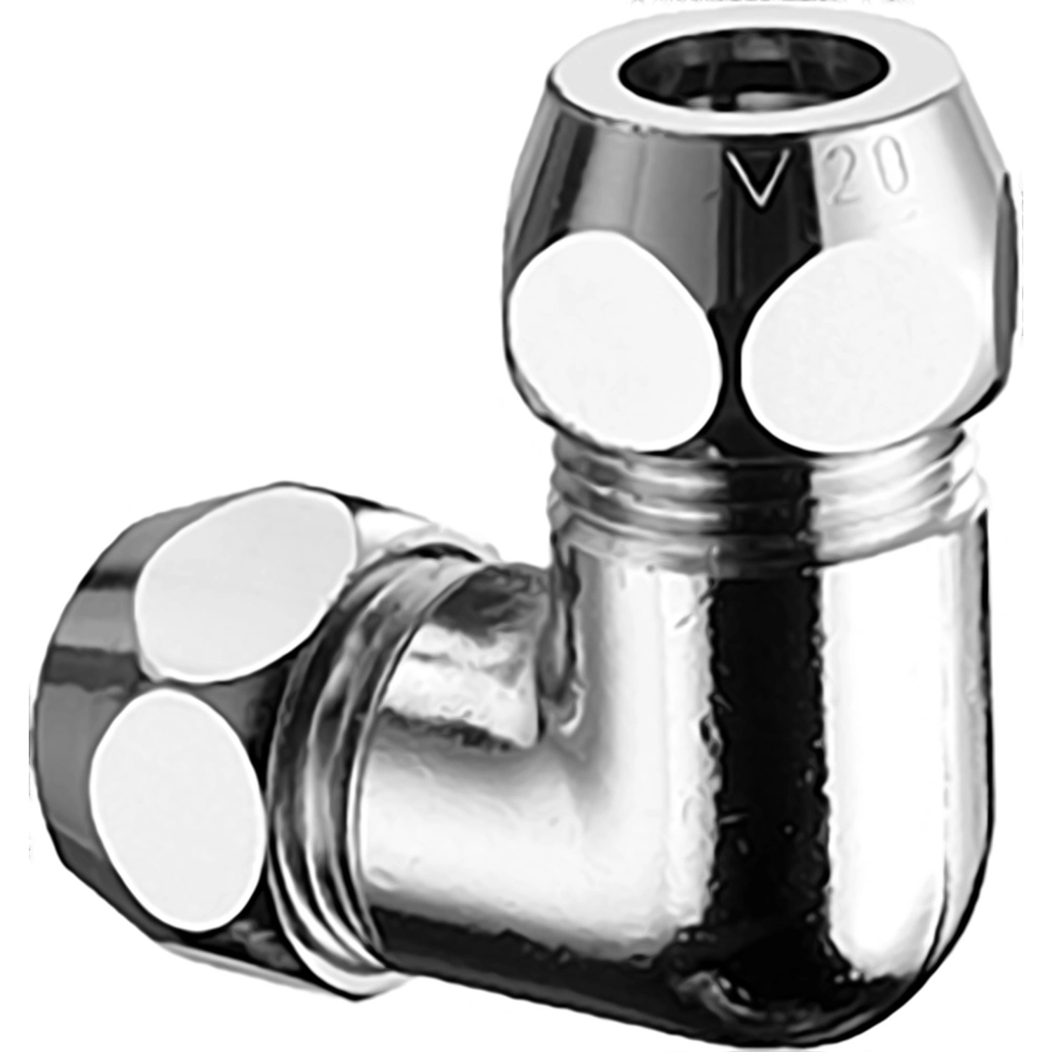 Schell Winkel Doppel-Verschraubung 21,3mm (1/2) AG x 21,3mm (1/2) AG verchromt