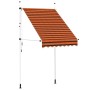 vidaXL Einziehbare Markise, orange-braun gestreift, 150 cm breit. Ideal für Terrasse und Balkon.