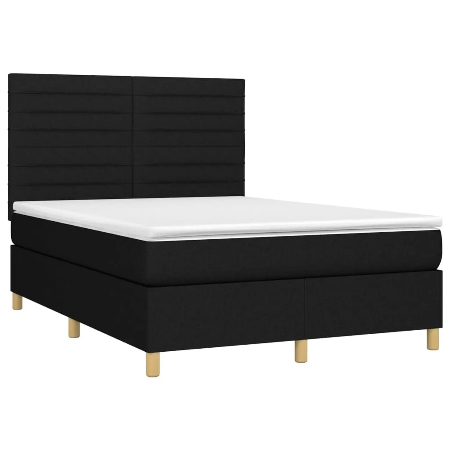 vidaXL Boxspringbett mit Matratze Schwarz 140x200 cm Stoff 3142419 günstig online kaufen