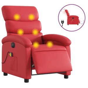 vidaXL Massagesessel Elektrisch Rot Kunstleder 3204038