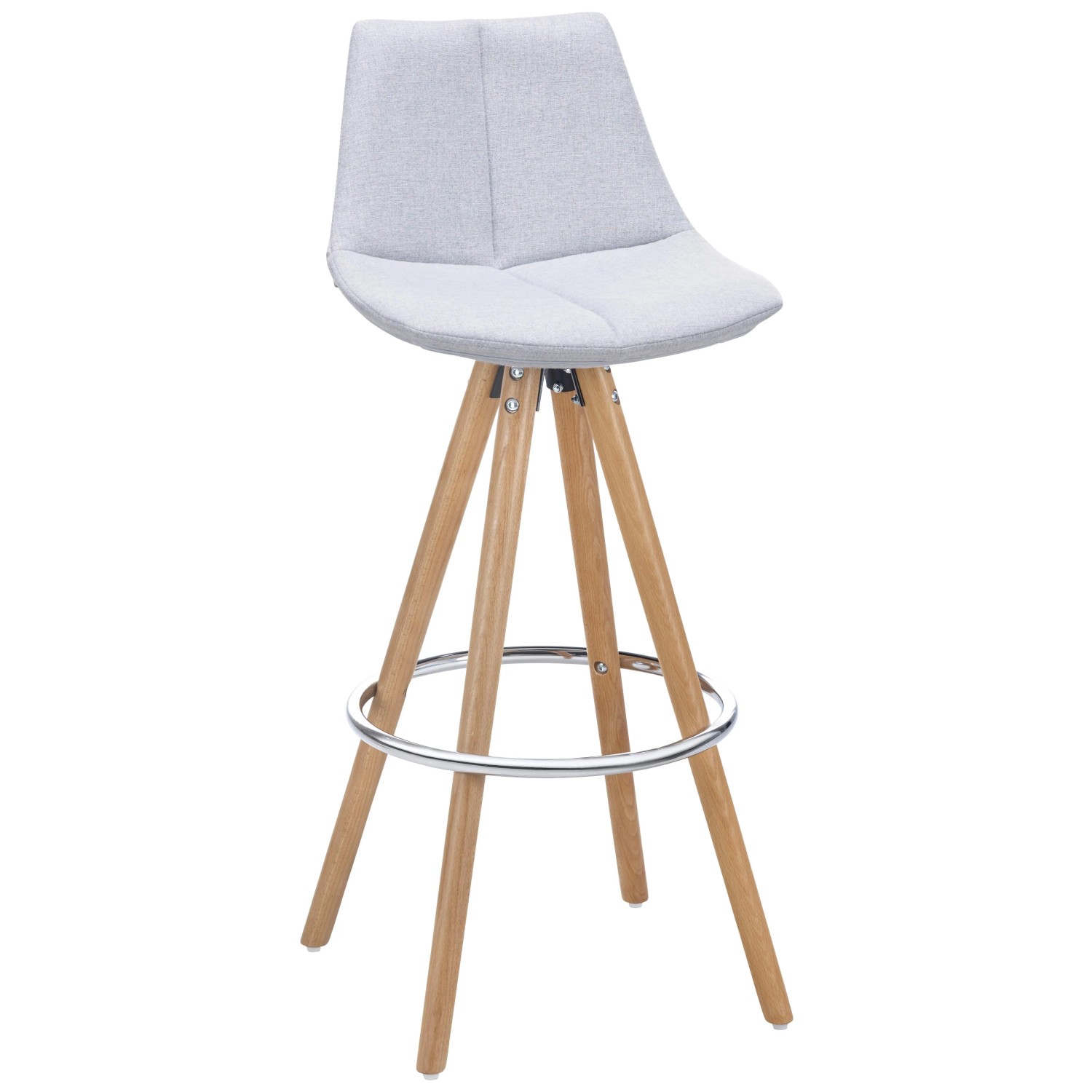 Bessagi Home Barhocker Nelo Hellgrau Webstoff Gepolstert