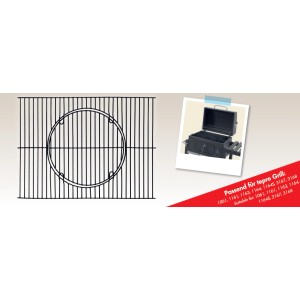 Schwarzes, emailliertes Tepro Universal Grillrost-Set, 41,5 x 55 cm, mit herausnehmbarer Rostmitte.
