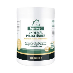 Equisept Universal Pflegetücher für Pferde, 160 Stück. Sanfte Reinigung für Fell, Augen und Nüstern.