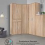 Mokebo Besenschrank in Braun, Eck-Kombination. Büro- oder Mehrzweckschrank mit Schublade und Türen.