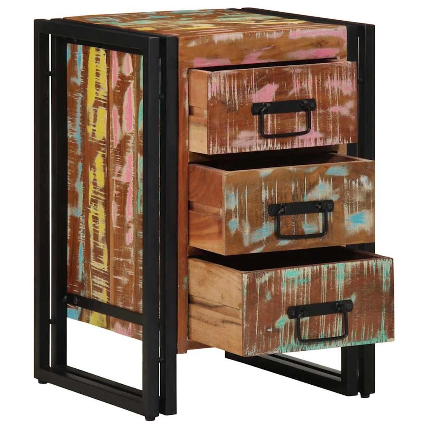 vidaXL Nachttisch Mehrfarbig 40 x 35 x 50 cm Massives Altholz 4102732 günstig online kaufen