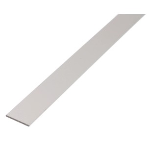 Silberne, eloxierte Aluminium Flachstange, 3x60x1000 mm. Ideal für Heimwerker.