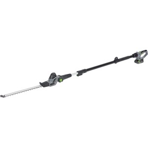 LUX-TOOLS 2in1 Akku-Teleskop-Heckenschere & Astsäge Set mit Akku, ausgefahren.