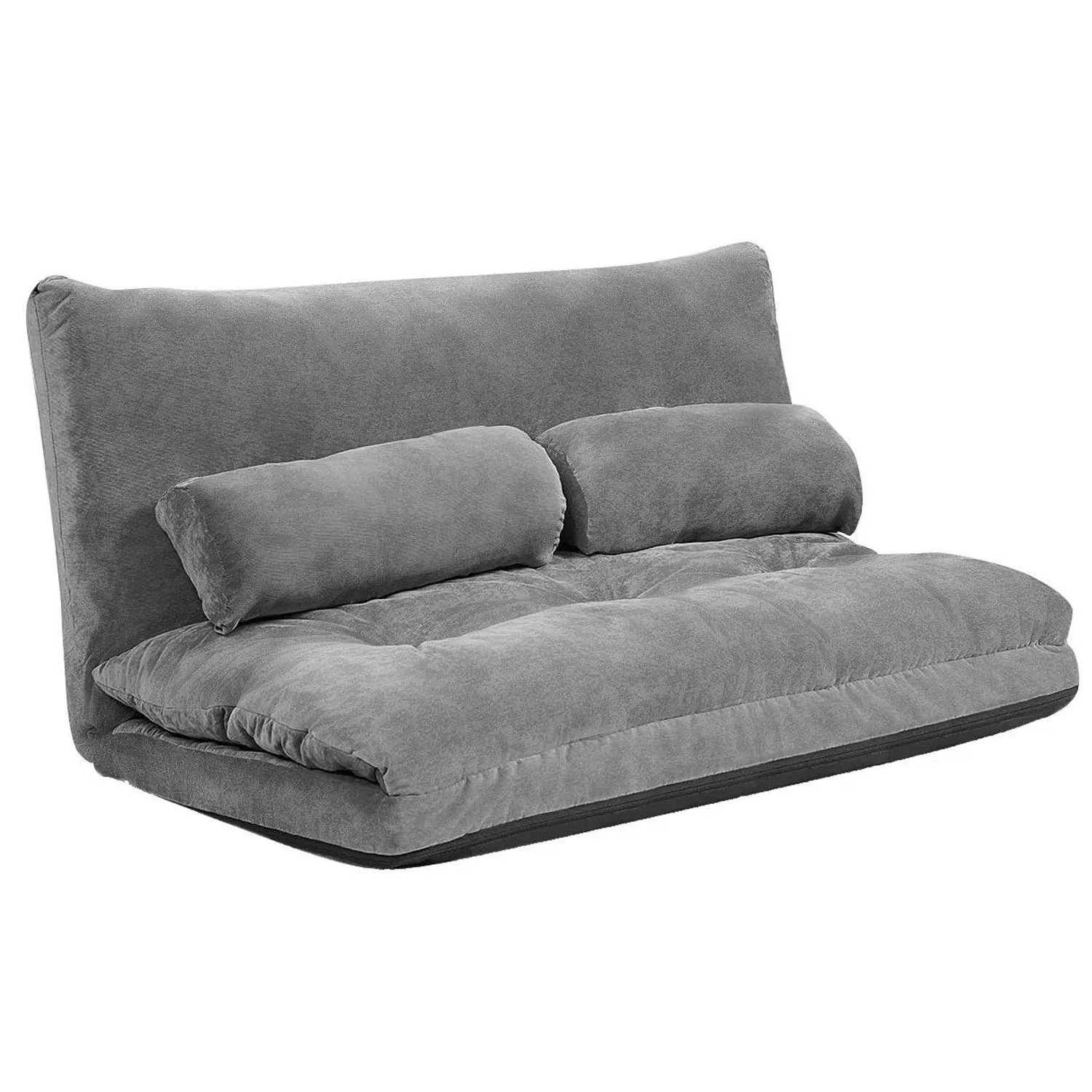 Costway 3 In 1 Sofa mit Schlaffunktion und Rückenlehne Grau günstig online kaufen