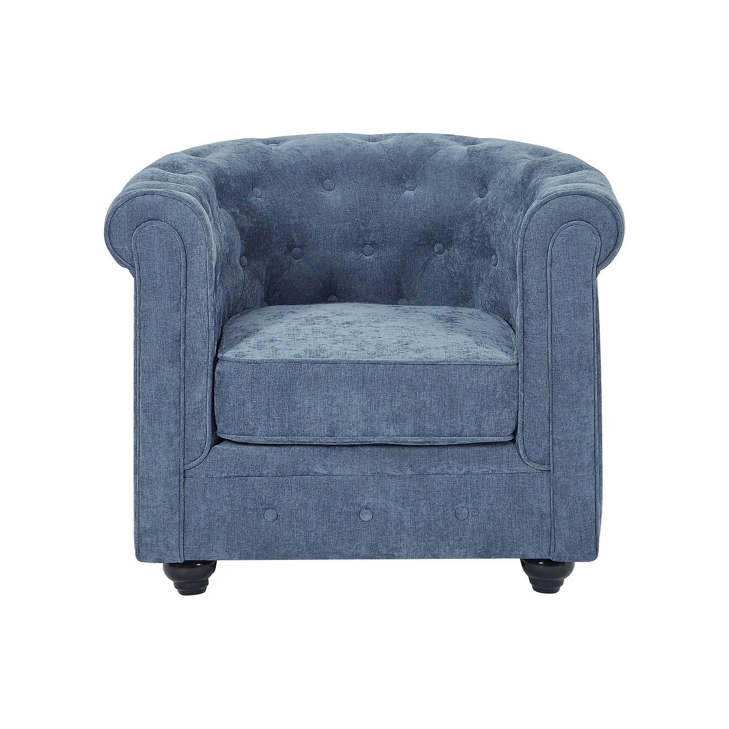 Vente-unique Sessel Mit Gerader Rückenlehne Chesterfield Blau 82 cm