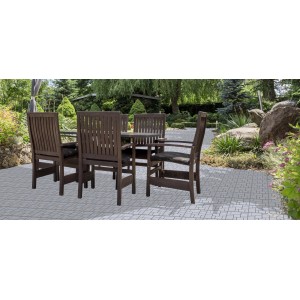 Florco Naturstein-Klickfliesen Stone Granit als Terrassenboden unter Gartenmöbeln.