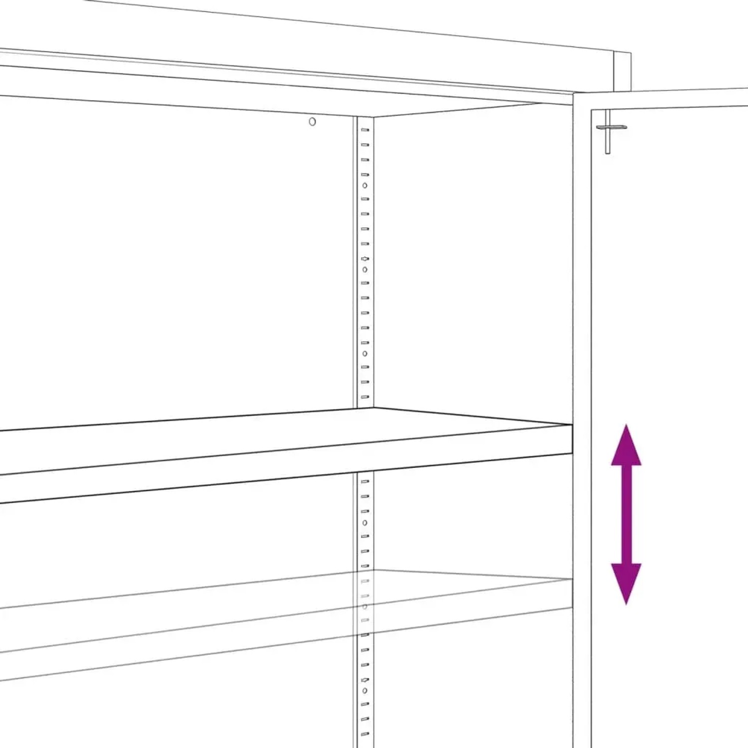 Weißer vidaXL Aktenschrank aus Stahl (90x40x70 cm) mit verstellbarem Einlegeboden.