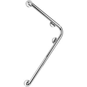 Wenko Wandhaltegriff Secura 90° aus Chrom, Haltegriff für Bad und WC für mehr Sicherheit.