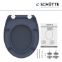 Schütte WC-Sitz Anthrazit Duroplast mit Absenkautomatik und Schnellverschluss.