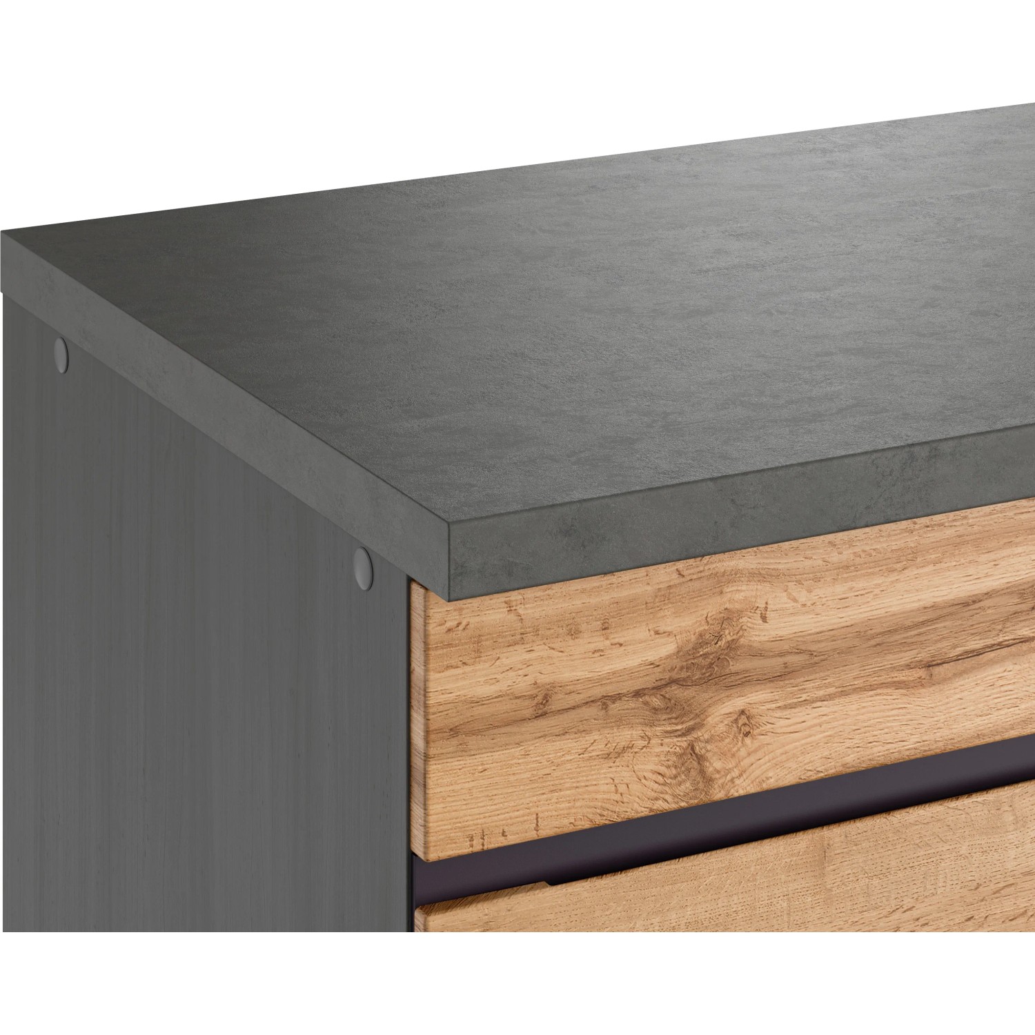 Held Möbel Küchenunterschrank Turin, 180 cm, Wotaneiche/Graphit, Detailansicht