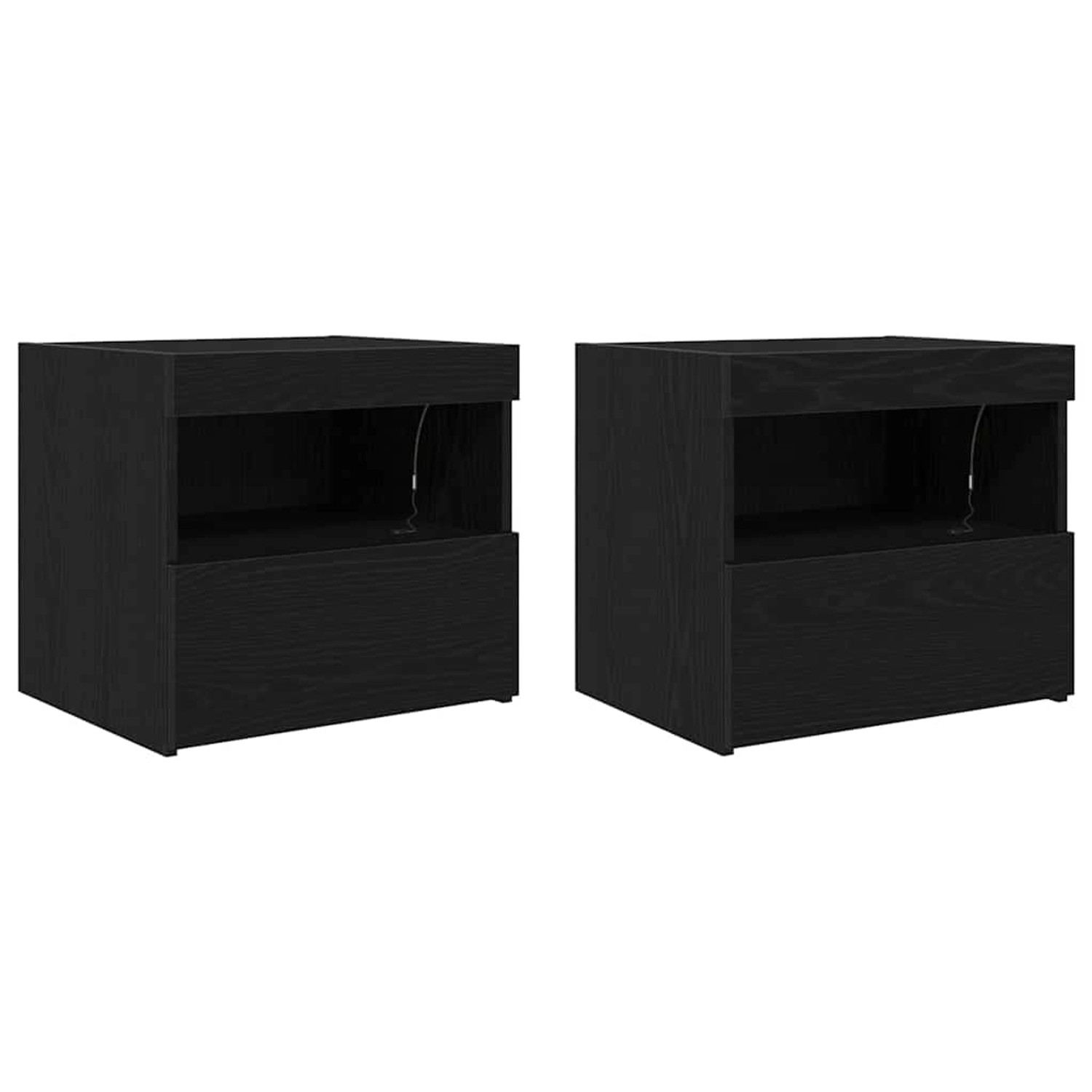 vidaXL Nachtschrank 2 Stk Schwarze Eiche 50 x 40 x 45 cm Holzwerkstoff 8621 günstig online kaufen