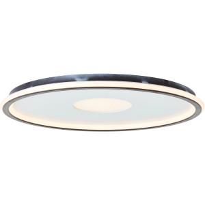 Moderne LED-Deckenleuchte Vegas, 50 cm, weiß und schwarz, dimmbar mit Fernbedienung.