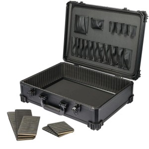 HMF 15702-02 Werkzeugkoffer Leer Werkzeugkasten Groß Individuelle Fachaufteilung 46 x 33 x 15 cm