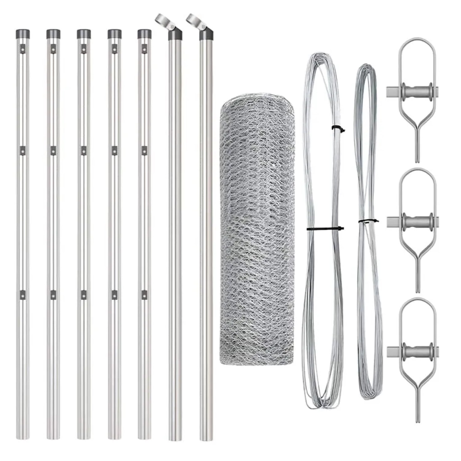 vidaXL Zaunpfosten Silber 10 x 0,8 m 13 mm Maschen Stahl 3352914 günstig online kaufen