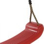 Rote T & J Kunststoffschaukel mit PVC-Brett und Seil für Gartenspielgeräte.