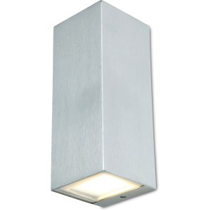 Moderne Lutec LED-Außenwandleuchte Luca aus Edelstahl mit Up & Down Lichteffekt.