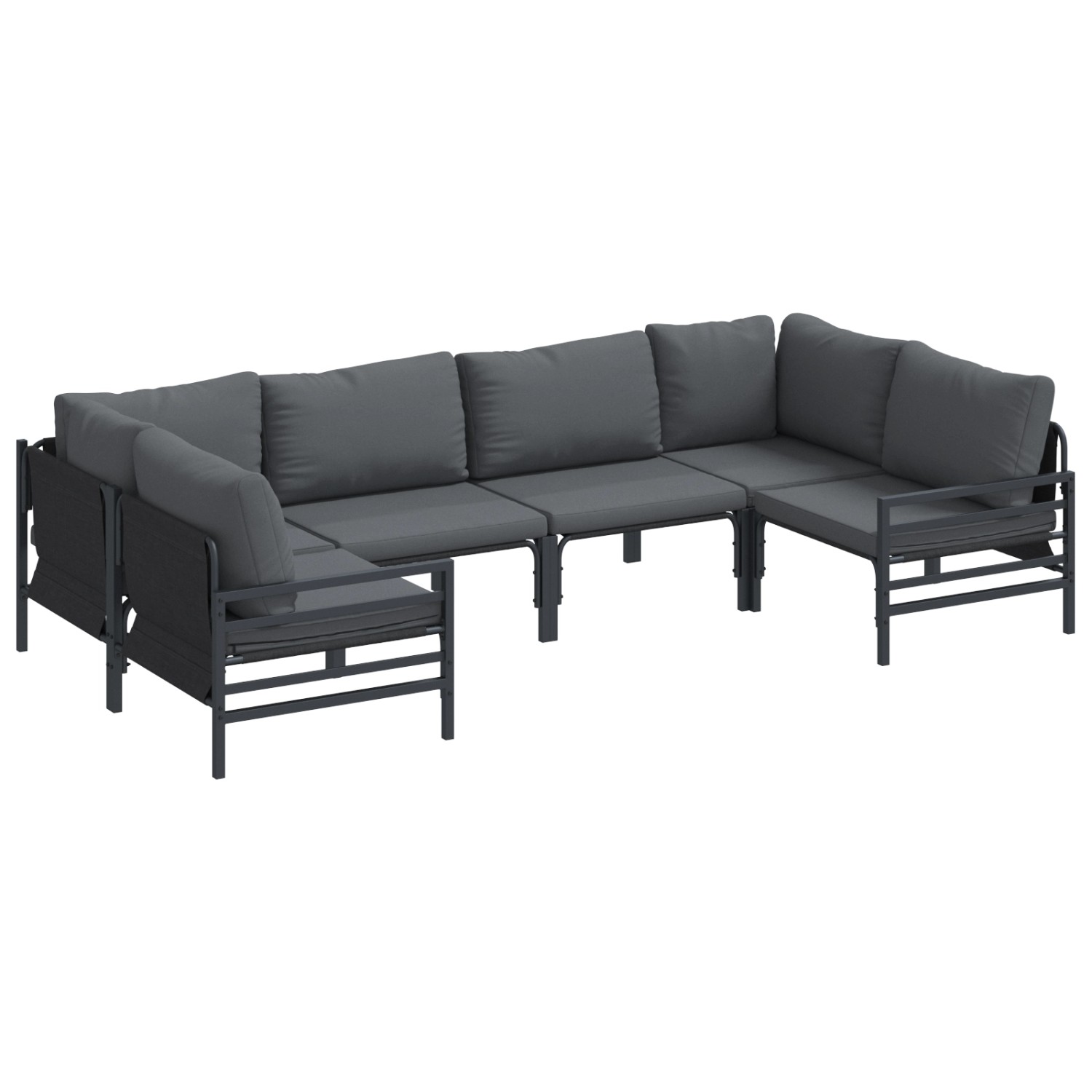 vidaXL Garten-Sofa-Set 6-Tlg Anthrazit Stahl 3378966 günstig online kaufen
