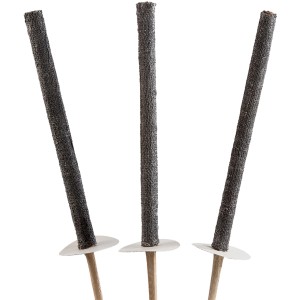 3er Set schwarze Wachstuchfackeln für Garten & Outdoor-Events.
