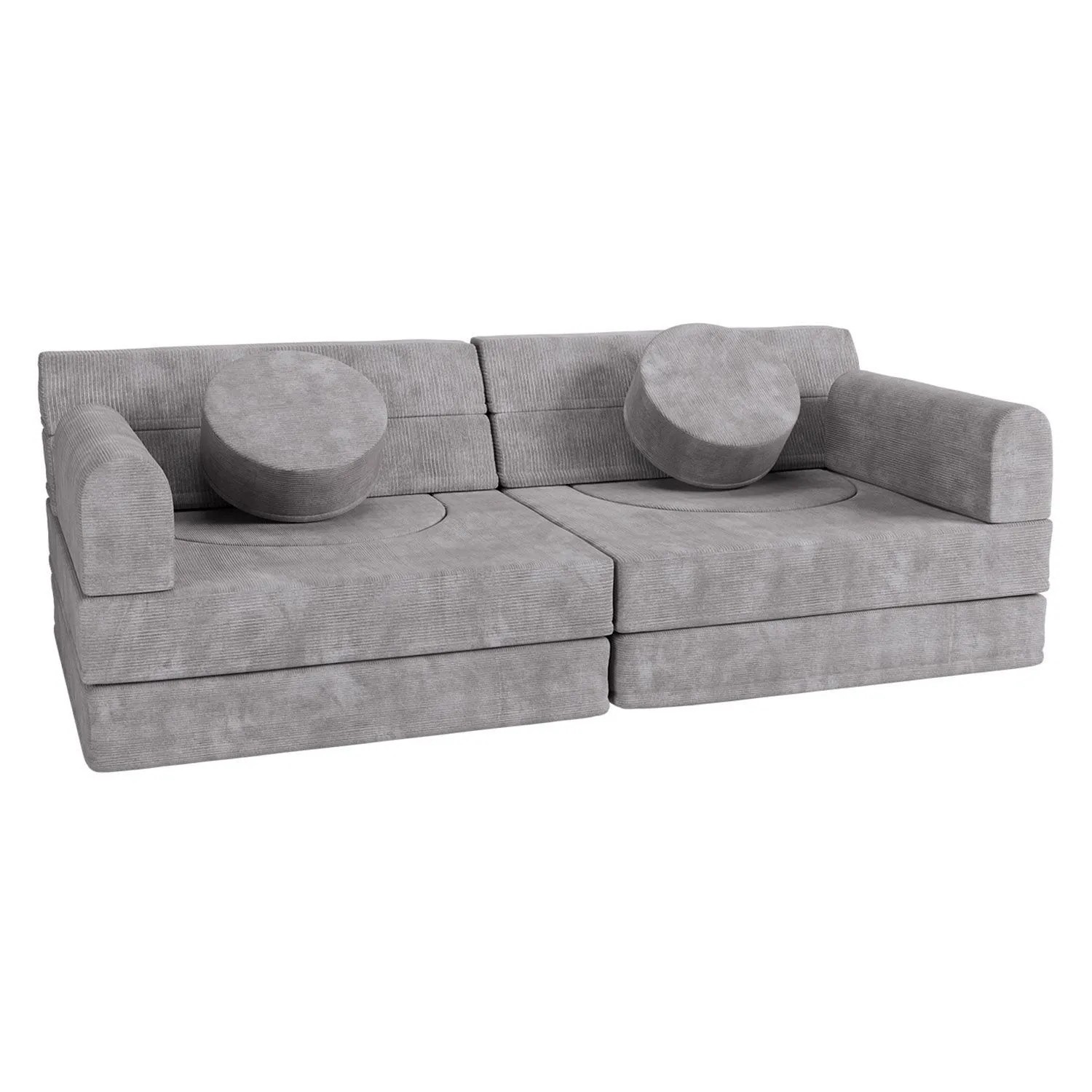 Juskys Kinder Spielsofa Kayo Cord In Hellgrau